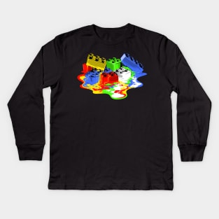 Melting Bricks Kids Long Sleeve T-Shirt